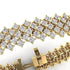 14K Yellow Gold with Diamond Eternity Three Row Tennis Bracelet